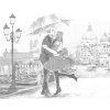 ZUTY Bodkovanie - MILENCI V BENÁTKACH Rámovanie: vypnuté plátno na rám, Rozmer: 40x50 cm