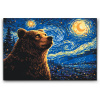 Vymalujsisam.sk Maľovanie podľa čísiel - Vincent Van Gogh – Hviezdna noc a medveď Veľkosť: 40x60cm, Rám: Na plastovej doske