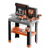 Pracovná dielňa so skladacím autíčkom Bricolo Pro Workbench Black&Decker Smoby s mechanickou vŕtačkou a náradím s montážnymi dielikmi 78 doplnkov výšk