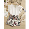Detská košeľa - Krátke Shein 11 šortiek biele (Shein Set 2in1 Shorts Blouse Belt (11-12L))