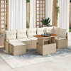 Zahradní jídelní souprava s polštářem 8 pcs Béžová a krémová Beige 3349742