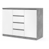 FalcoNabytek Komoda Simplicity 236 beton/bílý lesk
