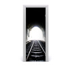 Fototapeta samolepiace dvere koľaje tunel 75x205