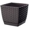PROSPERPLAST | Květináč hranatý RATOLLA SQUARE - umbra 14,5 cm 01818