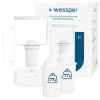 Sklenená filtračná kanvica Wessper D2 BOROSILICATE 3l biela + 3x filter