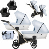 Kočík pre dvojičky Kunert Ivento DUO 2025 Eco Baby Blue konšt. champagne
