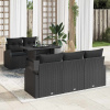 zahrada-XL Súprava záhradných pohoviek s vankúšom 6 pcs Čierna Poly Ratan 3357296