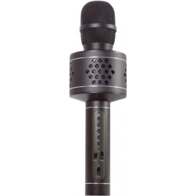 Mikrofón Karaoke Bluetooth čierny na batérie s USB káblom