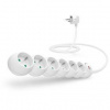 Kábel predlžovací Connect IT 230 V, 6 zásuviek, s vypínačom, 5m (CES-1015-WH) biely
