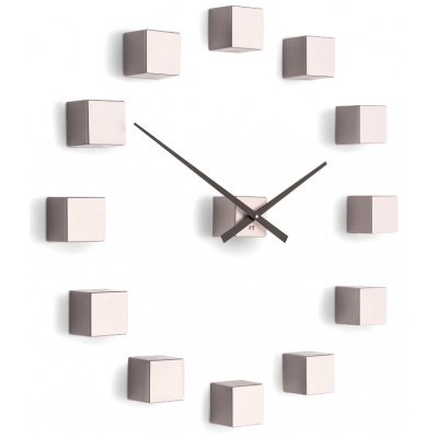 Designové nástěnné nalepovací hodiny Future Time FT3000PI Cubic pink - doprava ZDARMA!