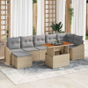 zahrada-XL Súprava záhradných pohoviek s úložiskom 8 pcs Béžová Poly ratan 3358604