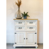 Rustikálna komoda WHITE HOME COM07 Barevné provedení: Bílá patina K03 - tmavý vosk K02