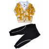 Detský komplet - Baby Set Murat Baby 86 béžová, biela, čierna, žltá 3 ks. (Detská súprava so sveterom v medveďovi 80/86)