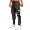 Zelené pánske teplákové jogger nohavice s cargo vreckami Bolf K15