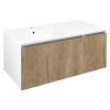 Sapho LOREA skrinka s umývadlom 101x46x51,5cm (70+30cm), ľavá, dub Alabama/biela matná LE070-2231-L-02