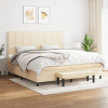 zahrada-XL Boxspring posteľ s matracom krémová 200x200 cm látka 3136626