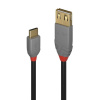Kábel USB 2.0 Typ C, CM/AF 0.15m, High Speed, OTG, čierny