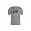 Icebreaker Mens Merino Tech Lite II SS T-Shirt Natural Run Club, Metro Heather 0A56CP016 pánské tričko XL