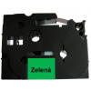 Páska (štítky) Brother TZ-721 (TZE-721, TZ721, TZE721, PT, P-touch), 9mm, délka 8m, černá / zelená, laminovaná - kompatibilní