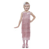 Kostým - 20s VINTAGE PINK FLAPPER - ružové šaty s čelenkou, dievčenský - M