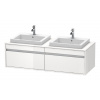 Duravit Ketho - Umývadlová skrinka 43x140x55 cm, 2 zásuvky, lesklá biela KT6797B2222