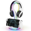 iPega P5P23 nabíjací RGB Stojan pre Playstation Portal Remote Player s držiakom na slúchadlá White