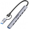 Rozbočovač Unitek USB-A/C 7v1 s adaptérom