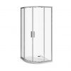 Jika Nion Sprchový kút, 80 cm, strieborný/čierne sklo H2532N10026681
