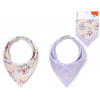 Detský podbradník/šatka 2D sada BabyOno Koník, lila/smotana BabyOno