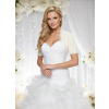 Saténové svadobné bolerko - biele: BF-105 Rozmer: M