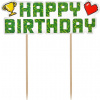 GoDan Dekorácia na tortu HAPPY BIRTHDAY - Narodeniny - Pixel - Minecraft - 14 cm