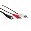 AQ KAM012 - stereo audio kábel s konektormi 3,5 mm Jack - 2x RCA, dĺžka 1,2m