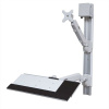 Držiak pre PC+monitor na stenu, pneumatický, Monitor max 5kg, PC max 10kg, VESA 75/100, sivý