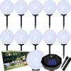 Solárne svietidlá - 10x záhradné lampy LED solárne gule biele 10 cm (Solárne svietidlá - 10x záhradné lampy LED solárne gule biele 10 cm)