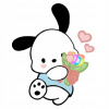 CUKROVÁ TLAČ jedlý obrázok na tortu Cukrová hmota Hello Kitty Pochacco 5 + MENO