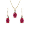 Set šperkov zo žltého zlata s rubínmi a diamantmi KLENOTA S0360713