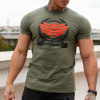 Pánske fitness tričko Iron Aesthetics Triumph, Vojenská zelená, Veľkosť 2XL, Farba Zelená