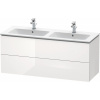 DURAVIT L-Cube závesná skrinka pod dvojumývadlo, 2 zásuvky, 1290 x 481 x 550 mm, biela vysoký lesk, LC625802222