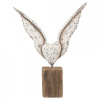 Clayre & Eef Biela antik anjelské krídla so srdcom na podstavci Angel Rustic - 26*5*33 cm - Clayre & Eef