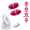 Vibrační vajíčko USB Double Egg růžové