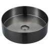 Sapho AURUM nerezové umývadlo, priemer 38cm, vrátane výpuste, gun metal AU101