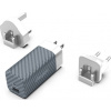 Energizer Nabíječka Energizer Ultimate - Vícezásuvková nástěnná nabíječka EU / UK / US GaN USB-C a USB-A 65W PD (stříbrná)