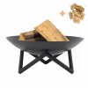 Ohnisko záhradné 80 cm Ohnisko z ocele 3mm žiaruvzdorné (Black Frame Garden Fire Pit Black Frame 80 cm Black + ZDARMA)