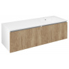Sapho LOREA skrinka s umývadlom 141x46x51,5cm (70+70cm), pravá, dub alabama/biela matná LE070-2231-R-05