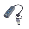 PremiumCord Hub 5G SuperSpeed, USB-C a USB-A na 4x USB-A 3.2 Gen 1 ku31hub13