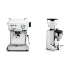 Ascaso Dream ONE, Cloud White + Rocket Espresso FAUSTO 2.1, chrome