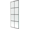 Mexen Next L, 1-krídlová vaňová zástena 70 x 150 cm, 6mm číre sklo-čierny vzor, 6mm číre sklo, profil brúsená oceľ, 895-070-000-03-77-97