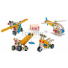 Drevená stavebnica žeriav Constructor Mobile Crane Eichhorn štyri modely (žeriav, lietadlo, helikoptéra, bicykel) 70 dielov od 3 rokov EH39022