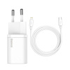 Baseus TZCCSUP-B02 Super Si 1C 20W biely rýchlonabíjač + 1m USB C/Lightning kábel