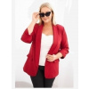 Kesi Włoski Dámska sako Plus Size bez zapínania s podšívkou XL/2XL bordová
